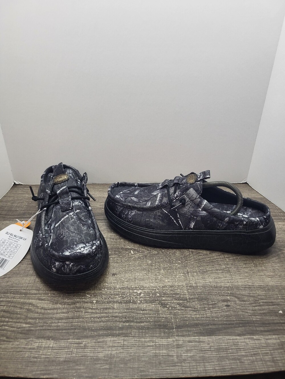 Hey Dude Jelly Roll Limted Edition Wally Comf Slip-On Black Camo Men US 8 New